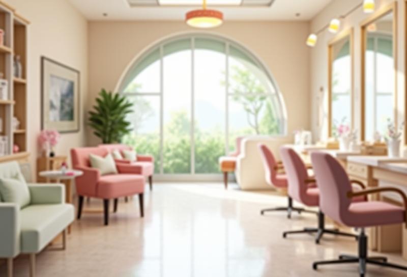 Interior view of Bloom Nails & Beauty salon, showing clean and inviting space with seating and beauty stations