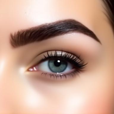 After photo showing beautifully tinted and shaped eyebrows