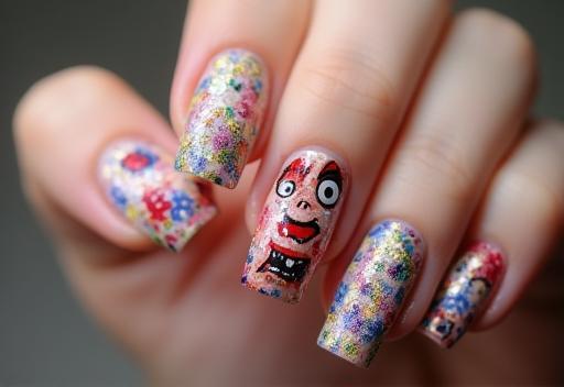 Image showing creative and colourful nail art designs