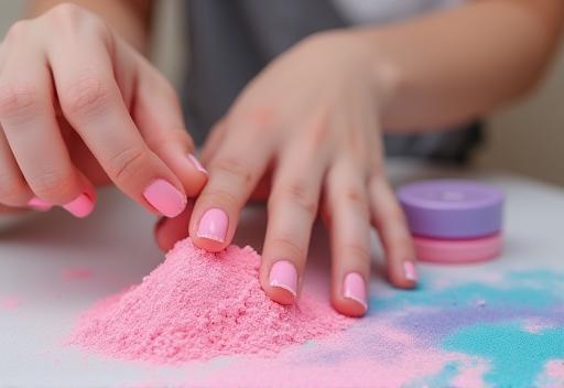 Image showing the SNS dip powder process on nails
